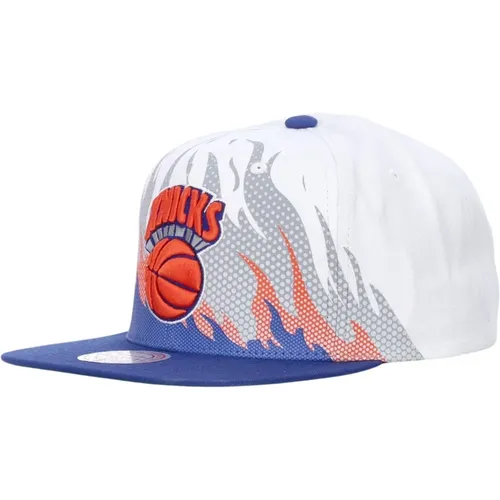 Caps, male, , Size: ONE SIZE New York Knicks Flat Visor Cap - Mitchell & Ness - Modalova