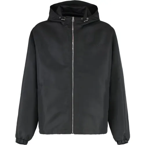 Light Jackets, male, , Size: M Hooded Technical Fabric Jacket - Givenchy - Modalova