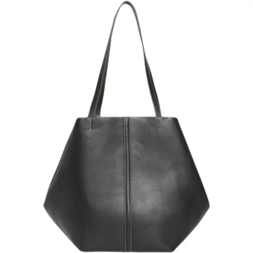 Grand Tote Noir Leather Bag , female, Sizes: ONE SIZE - Vanessa Bruno - Modalova