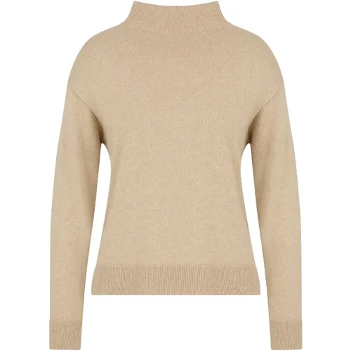 Goldener Pullover mit Logodetail , Damen, Größe: M - Armani Exchange - Modalova