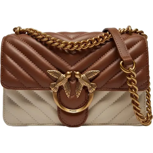 Leather Handbag , female, Sizes: ONE SIZE - pinko - Modalova