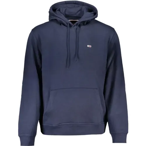 Blauer Baumwoll-Hoodie mit Applikationsdetail - Tommy Hilfiger - Modalova