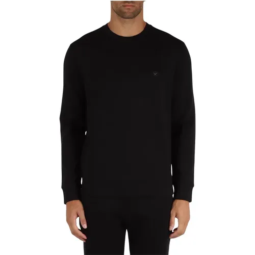 Cotton blend sweatshirt with front logo , male, Sizes: 3XL, 2XL, XL, L, M - Emporio Armani - Modalova