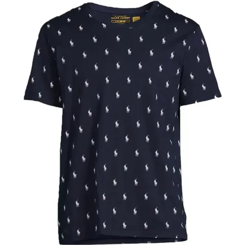 Allover Print Pyjama Shirt Rundhalsausschnitt , Herren, Größe: XL - Ralph Lauren - Modalova