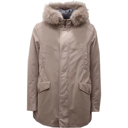 Winter Jackets, male, , Size: L Grey Down Padded Parka Jacket - Herno - Modalova