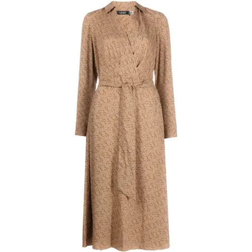 Rowella long sleeve day dress , female, Sizes: L, 2XL - Ralph Lauren - Modalova