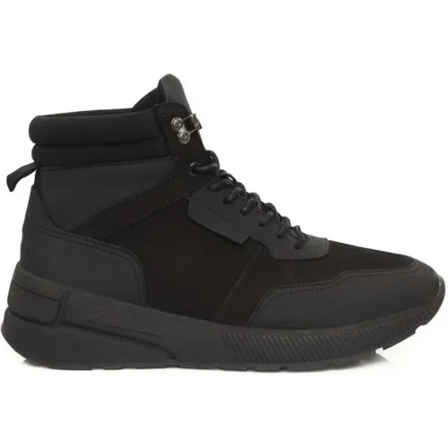 Schwarze Leder High-Top Sneakers , Herren, Größe: 41 EU - Cerruti 1881 - Modalova