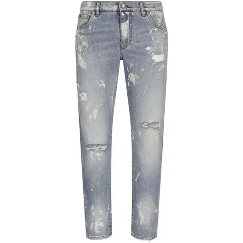 Vintage Denim Plaque Jeans Size: 52, colour: , male, Sizes: L - Dolce & Gabbana - Modalova