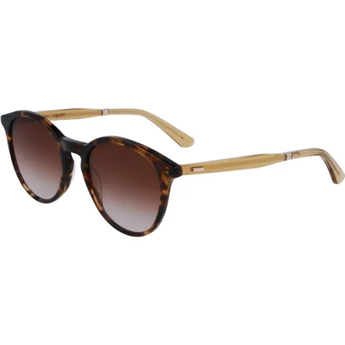 Havana/Brown Shaded Sunglasses , unisex, Sizes: 52 MM - Calvin Klein - Modalova