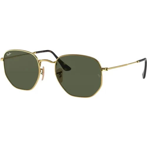 Hexagonal Sunglasses Gold Green , unisex, Sizes: 54 MM - Ray-Ban - Modalova