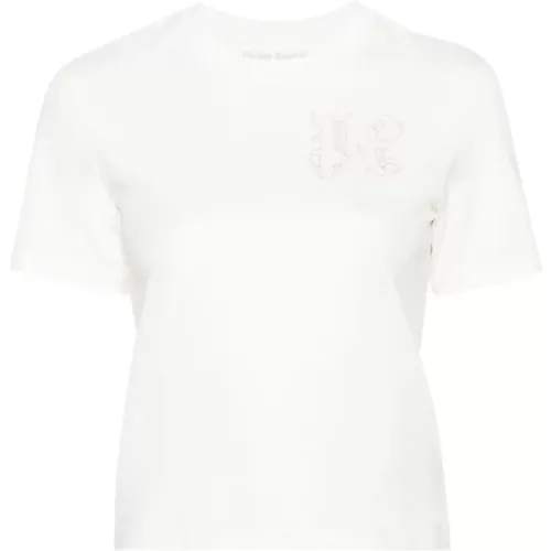 Monogram Tee - Stilvolles Damen T-Shirt , Damen, Größe: L - Palm Angels - Modalova