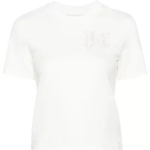 Monogram Tee - Stilvolles Damen T-Shirt , Damen, Größe: M - Palm Angels - Modalova