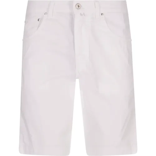 Weiße Bermuda-Shorts aus Baumwollmischung mit mittelhoher Taille , Herren, Größe: W35 - Jacob Cohën - Modalova