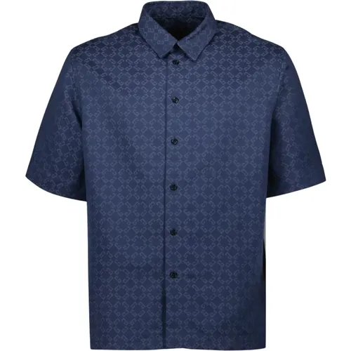 Short Sleeve Shirts, male, , Size: S Monogrammed Denim Shirt 72 - Givenchy - Modalova