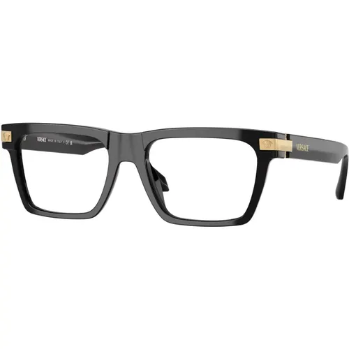 Stilvolle Brille Schwarz GB1 Gestell , Herren, Größe: 55 MM - Versace - Modalova