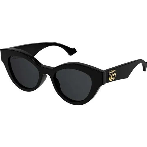 Schwarze Sonnenbrille mit Katzenaugen und GG-Logo , Damen, Größe: 51 MM - Gucci - Modalova