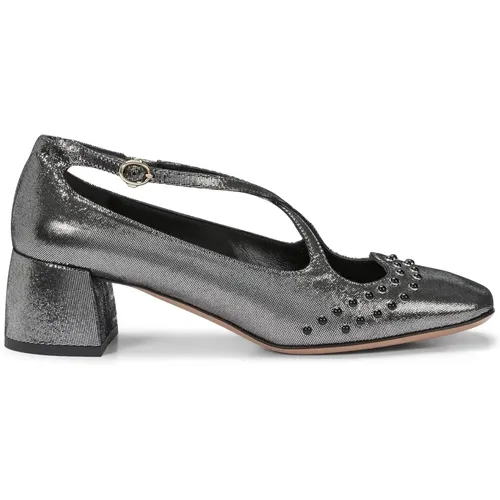 Silberne Halbabsatz Pumps Stud Detailing , Damen, Größe: 37 EU - A. BOCCA - Modalova