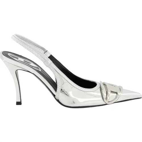 Pumps, female, , Size: 7 US Silver Mirror Effect Pumps - Diesel - Modalova