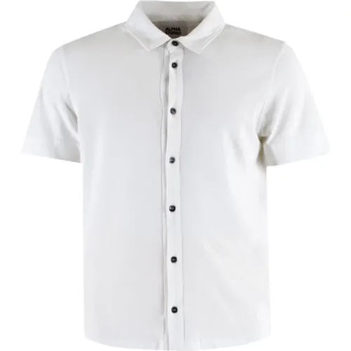 Short Sleeve Cotton Shirt , male, Sizes: XL, L, 2XL, M - Alpha Studio - Modalova