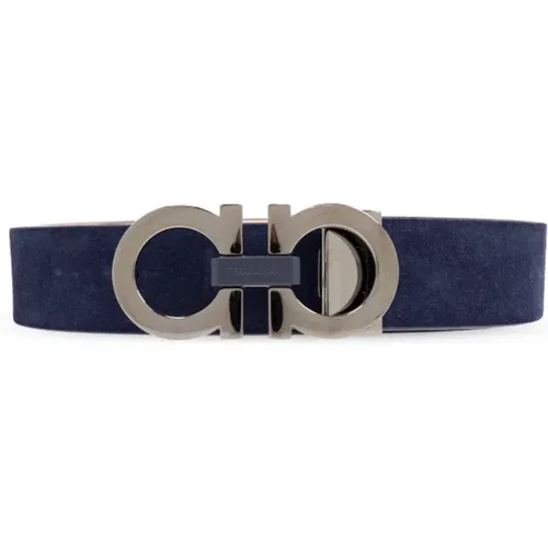 Belts, male, , Size: 115 CM Suede belt - Salvatore Ferragamo - Modalova