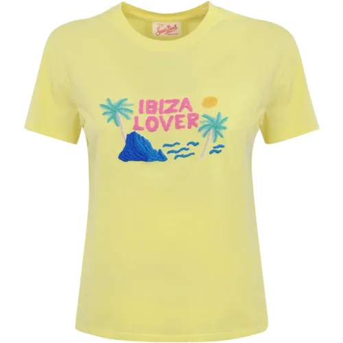 Embroidered T-shirt Ibizia Lover , female, Sizes: L, M, XS - MC2 Saint Barth - Modalova