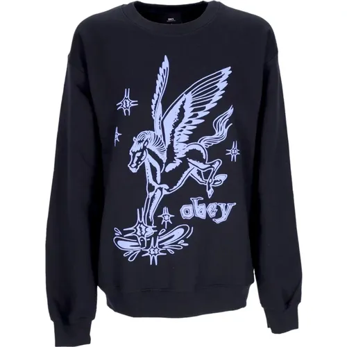 Sweatshirts, male, , Size: M Vintage Crewneck Sweatshirt Pegasus Old School - Obey - Modalova