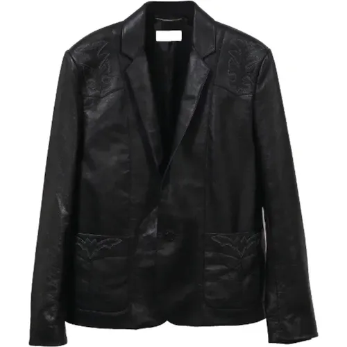 Pre-owned Jackets, male, , Size: 2XS Pre-owned Leather outerwear - Yves Saint Laurent Vintage - Modalova