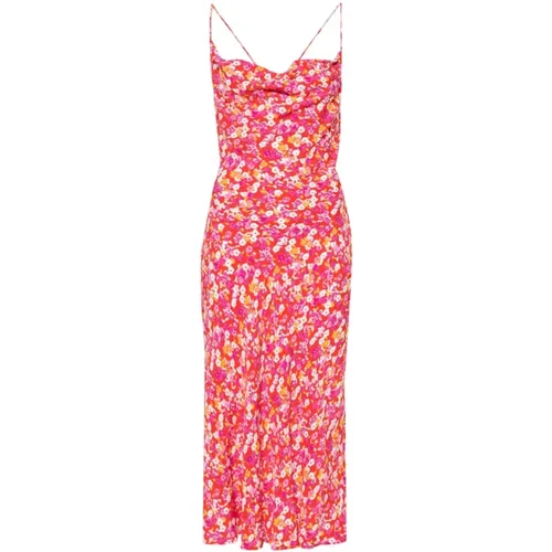 MultiColour Cowl Neck Spaghetti Strap Dress , female, Sizes: S - Rotate Birger Christensen - Modalova