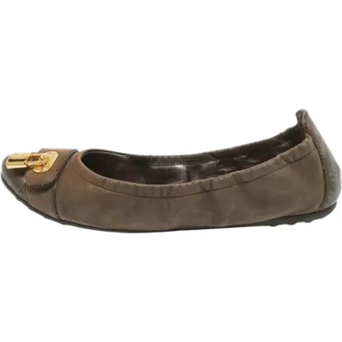 Pre-owned Flats, female, , Size: 6 1/2 US Pre-owned Coated canvas flats - Louis Vuitton Vintage - Modalova