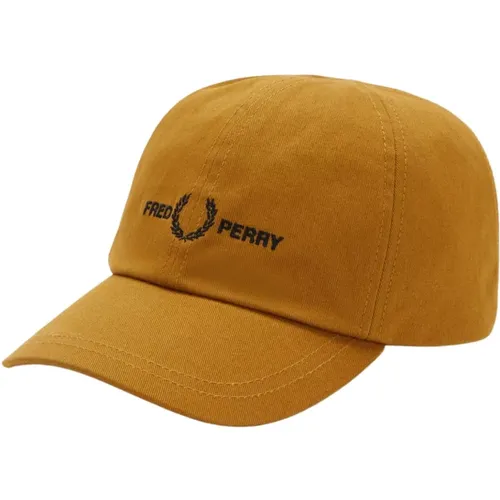 Caps, male, , Size: ONE SIZE Textured Cotton Twill Logo Hat - Fred Perry - Modalova