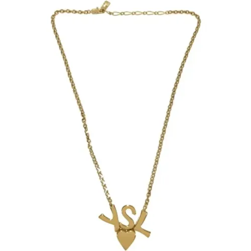 Pre-owned Metal necklaces , female, Sizes: ONE SIZE - Yves Saint Laurent Vintage - Modalova