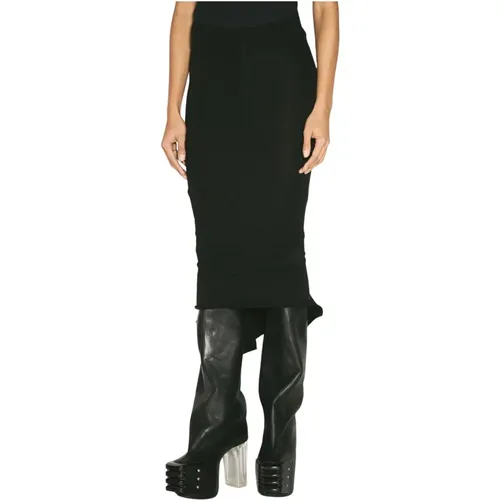 Peplum Strick Midi Rock , Damen, Größe: XS - Rick Owens - Modalova