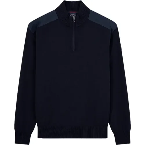 Iconic Badge Woll Half Zip Pullover , Herren, Größe: L - PAUL & SHARK - Modalova