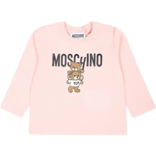 Kurzarm-T-Shirt mit gesticktem Bären - Moschino - Modalova