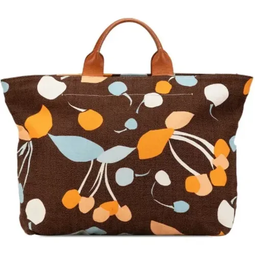 Pre-owned Tote Bags, female, , Size: ONE SIZE Pre-owned Canvas handbags - Miu Miu Pre-owned - Modalova