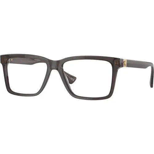 Transparente Graue Brillenfassung , unisex, Größe: 56 MM - Versace - Modalova
