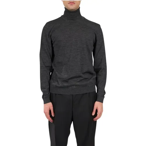 Ribbed wool turtleneck slim fit sweater , male, Sizes: 2XL, M, XL, L - Hugo Boss - Modalova