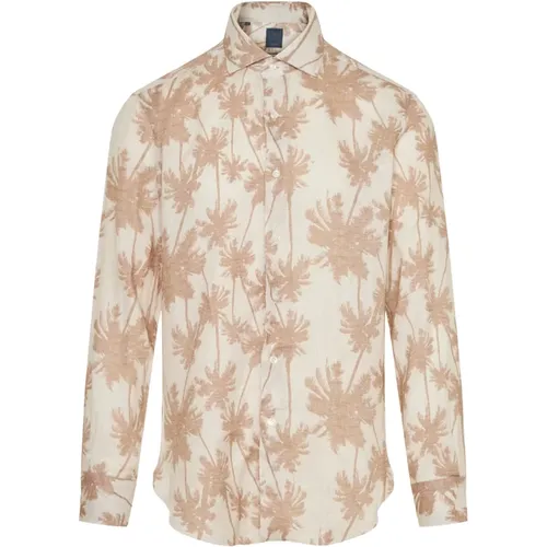 Linen floral shirt , male, Sizes: 4XL, 2XL, XL, L - Barba - Modalova