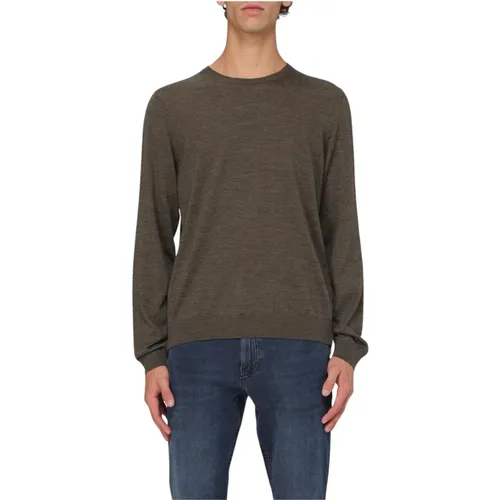 Round-neck Knitwear, male, , Size: L Merino Wool Crew Neck Sweater - HUGO - Modalova