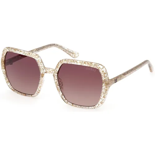 Sunglasses, unisex, , Size: 49 MM Junior Sunglasses Crystal Gold/Brown Shaded - Guess - Modalova