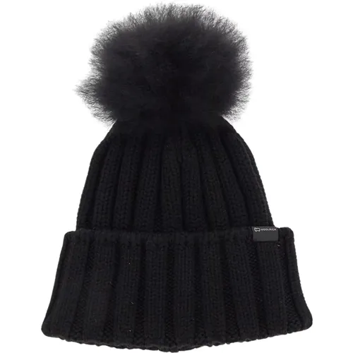 Gemütliche Pom Pom Mütze , Damen, Größe: S - Woolrich - Modalova