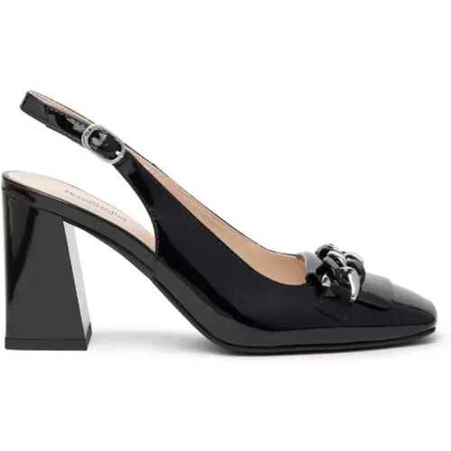 Patent slingback sandals , female, Sizes: 2 UK, 3 UK, 6 UK - Nerogiardini - Modalova