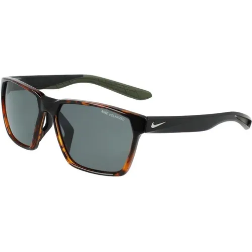 Tortoise Polarized Sunglasses , female, Sizes: 55 MM - Nike - Modalova