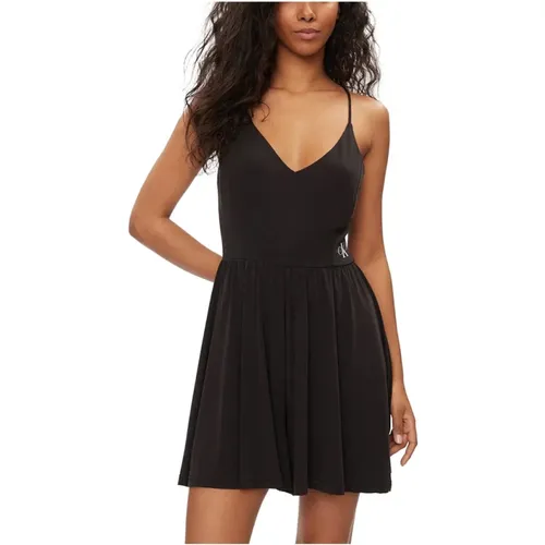 Schwarzes Elegantes Kleid , Damen, Größe: S - Calvin Klein - Modalova