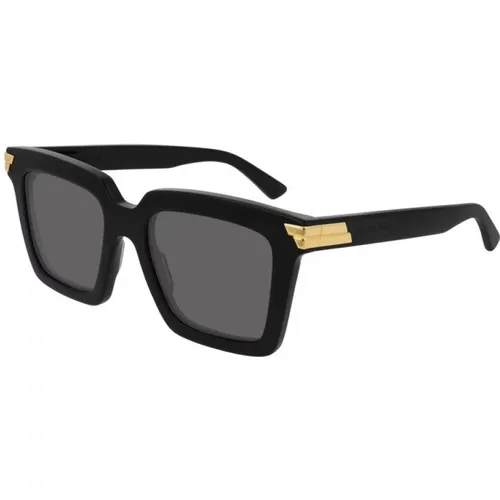 Schwarze Graue Sonnenbrille Bv1005S , unisex, Größe: 53 MM - Bottega Veneta - Modalova