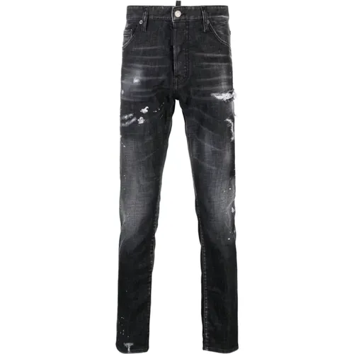 Schwarze Jeans mit 3,5 cm Absatz , Herren, Größe: 3XL - Dsquared2 - Modalova