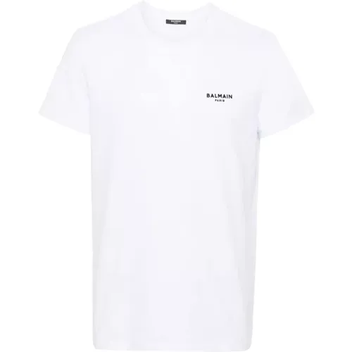 Weiße T-Shirts Polos für Männer , Herren, Größe: M - Balmain - Modalova