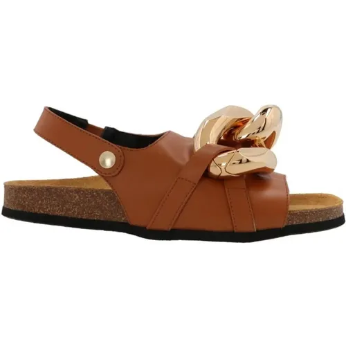 Braune Flache Sandalen für Frauen - JW Anderson - Modalova