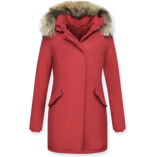 Warme Winterjacken für Frauen - Lange Wooly Jacke - Lb280Pm-R - TheBrand - Modalova