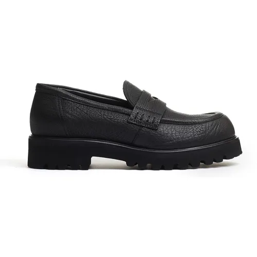 Schwarze Loafer Schuhe Eleganter Stil , Damen, Größe: 37 1/2 EU - AGL - Modalova